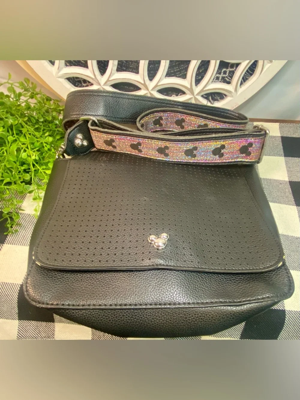 Disney Mickey Mouse Icon Square‎ Flair Crossbody Bag